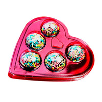 Thumbnail for 5 cavities Clear/Metallic Red Heart Candy case (5 count)