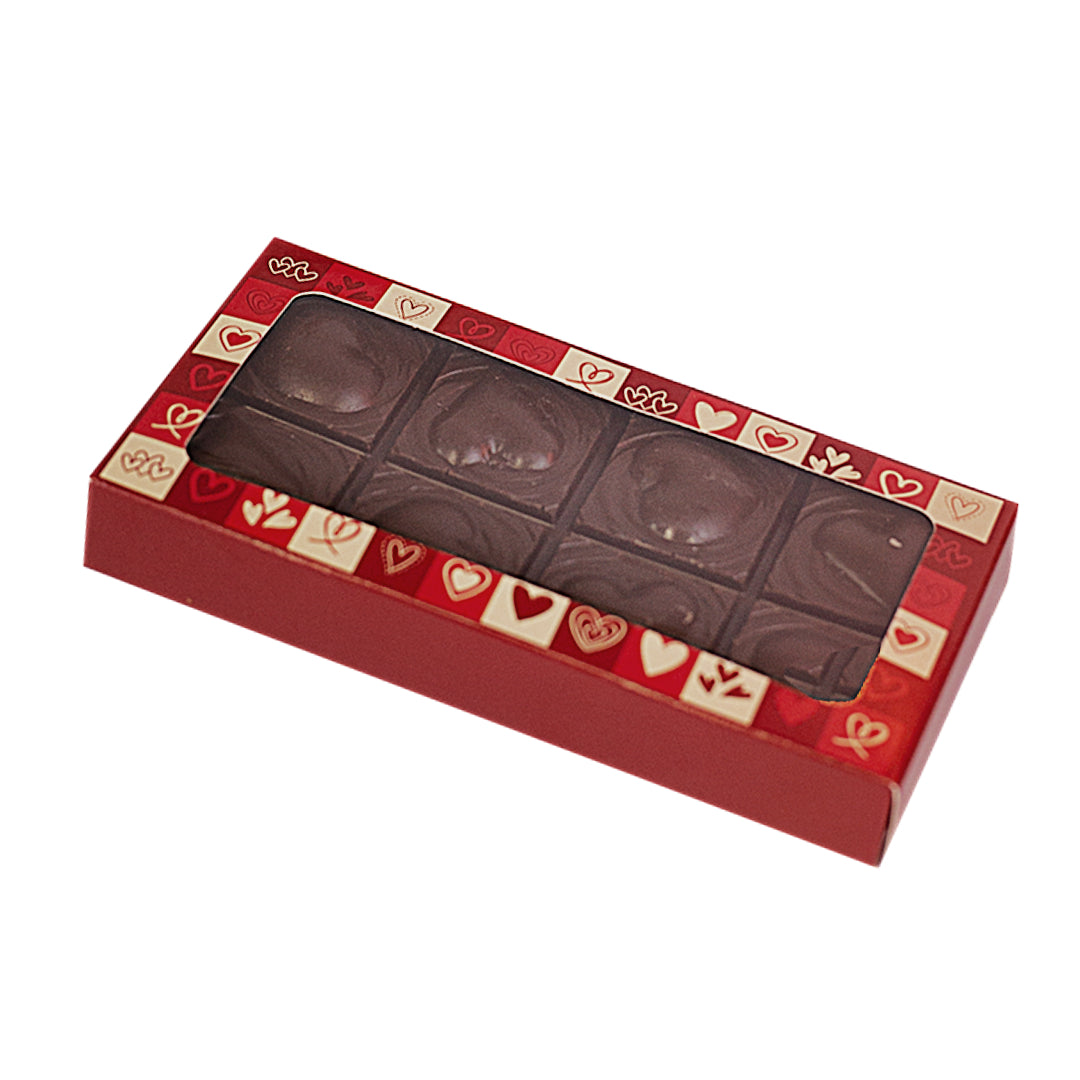 Valentine Hearts Chocolate Bar Gift Box – Pack of 10 (14.3 x 7.4 x 1.9 cm) Compatible with BWB 3-Part Mold