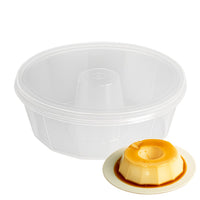 Thumbnail for Oven Safe Plastic Extra Large Pudding/Flan Pan With Lid - 5 Pack (1.1L) Fluted Pudding