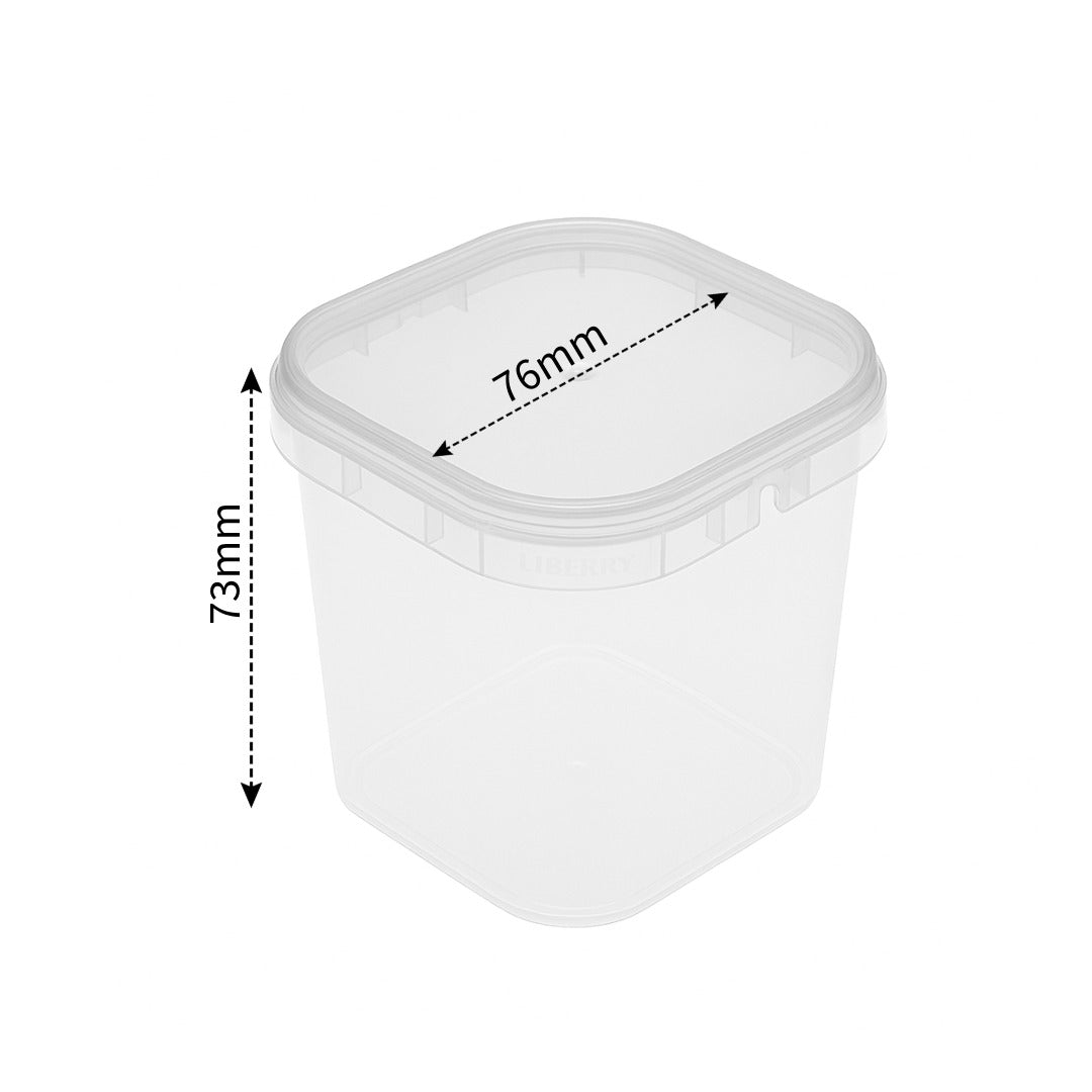 Square Containers For Cake In A Jar With Lid  (220ml) - 10 Pack