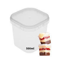 Thumbnail for Square Containers For Cake In A Jar With Lid  (500ml) - 10 Pack