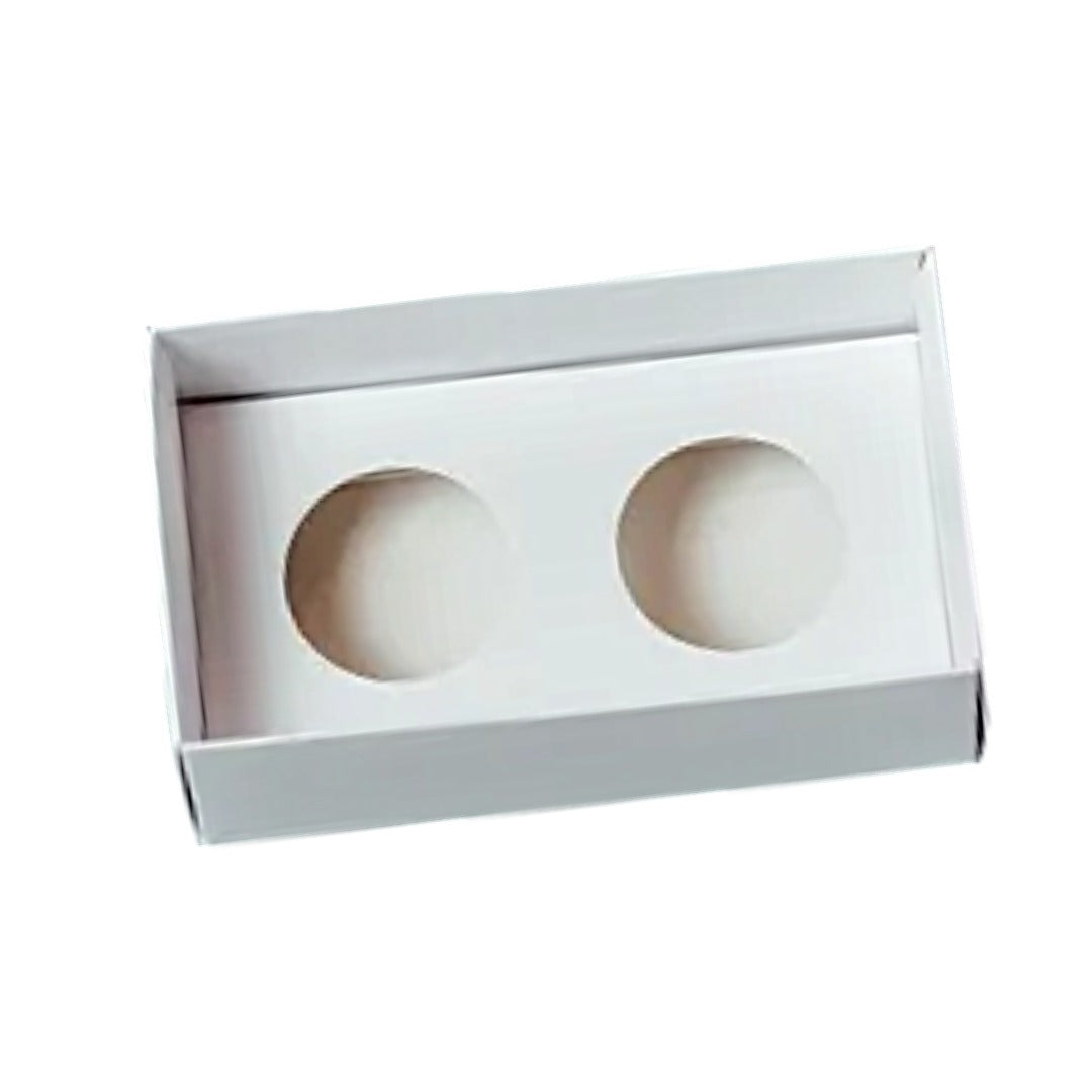 2 cavities Dessert Box With Clear Lid (10 pack)