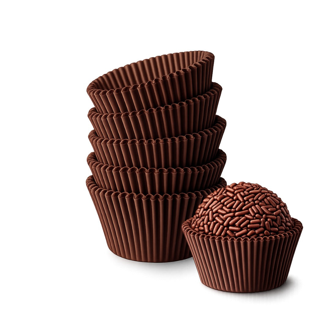 Premium Greaseproof Paper Candy Cups for Brigadeiros – BROWN