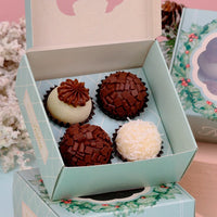 Thumbnail for 4 Cavities Christmas Brigadeiro Box with Clear Lid - Christmas Wreath Theme (10 Pack)