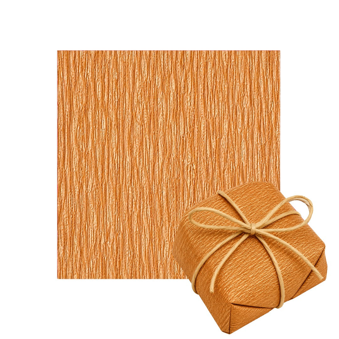 Folhas de Papel Crepom para Embrulho de Bem Casados 15cm x 15cm Bronze (40 Folhas)