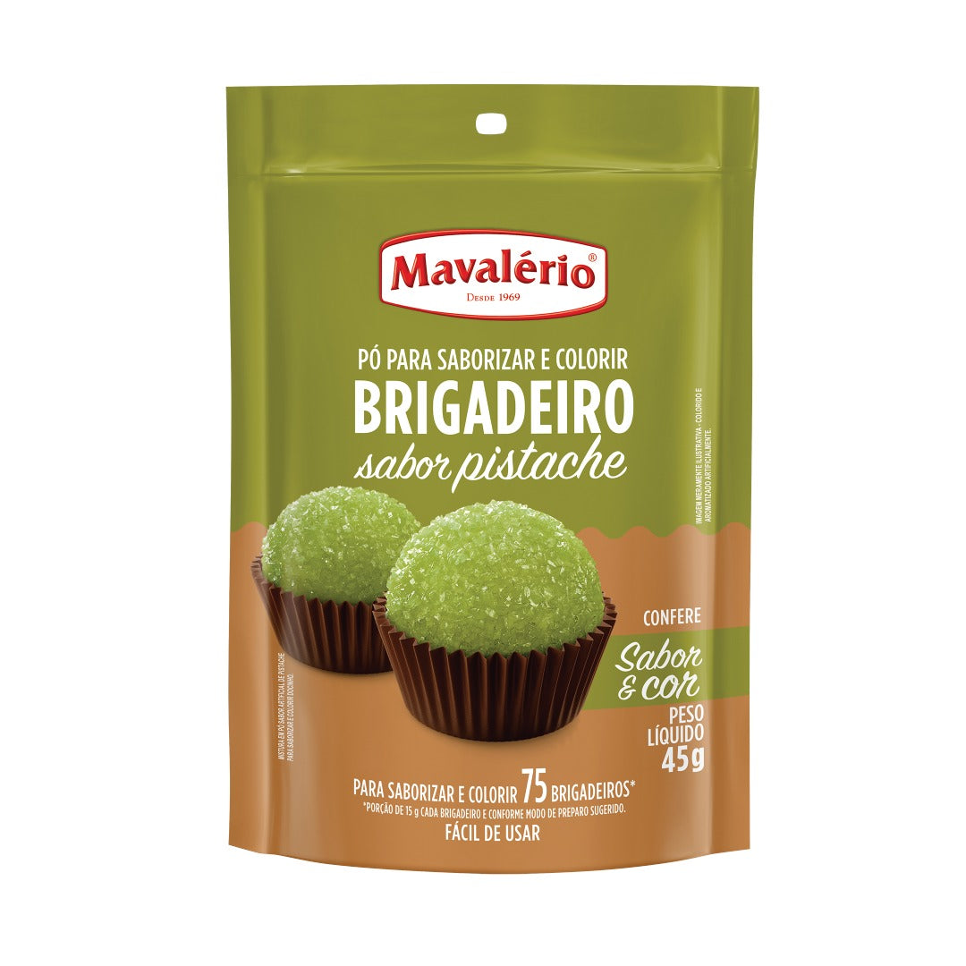 Mavalério Pistachio Brigadeiro Powder Mix – Flavoring & Coloring Powder for Brigadeiro – 45g (1.5oz)