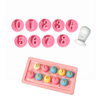 Thumbnail for Mini Fondant & Brigadeiro Embosser Stamp Set | 2cm Fancy Numbers