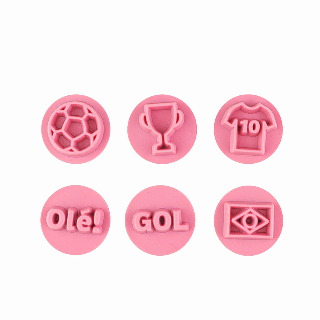 Juego de sellos repujadores para dulces temática fútbol (BlueStar, 7 piezas)