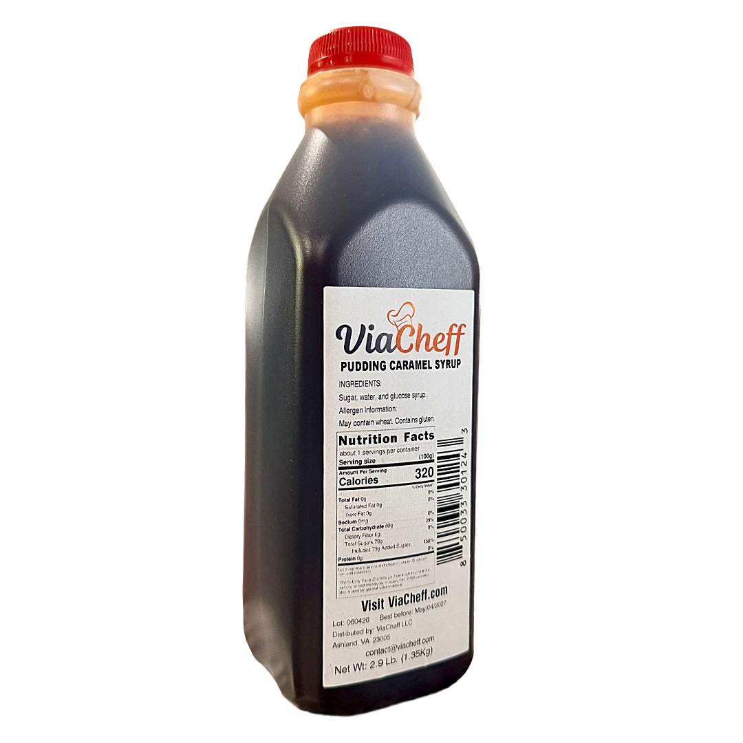 ViaCheff Pudding Caramel Syrup – Authentic Brazilian Caramel Syrup for Puddings & Flans – Ready to Use – 2.98 lb (1.35 kg)