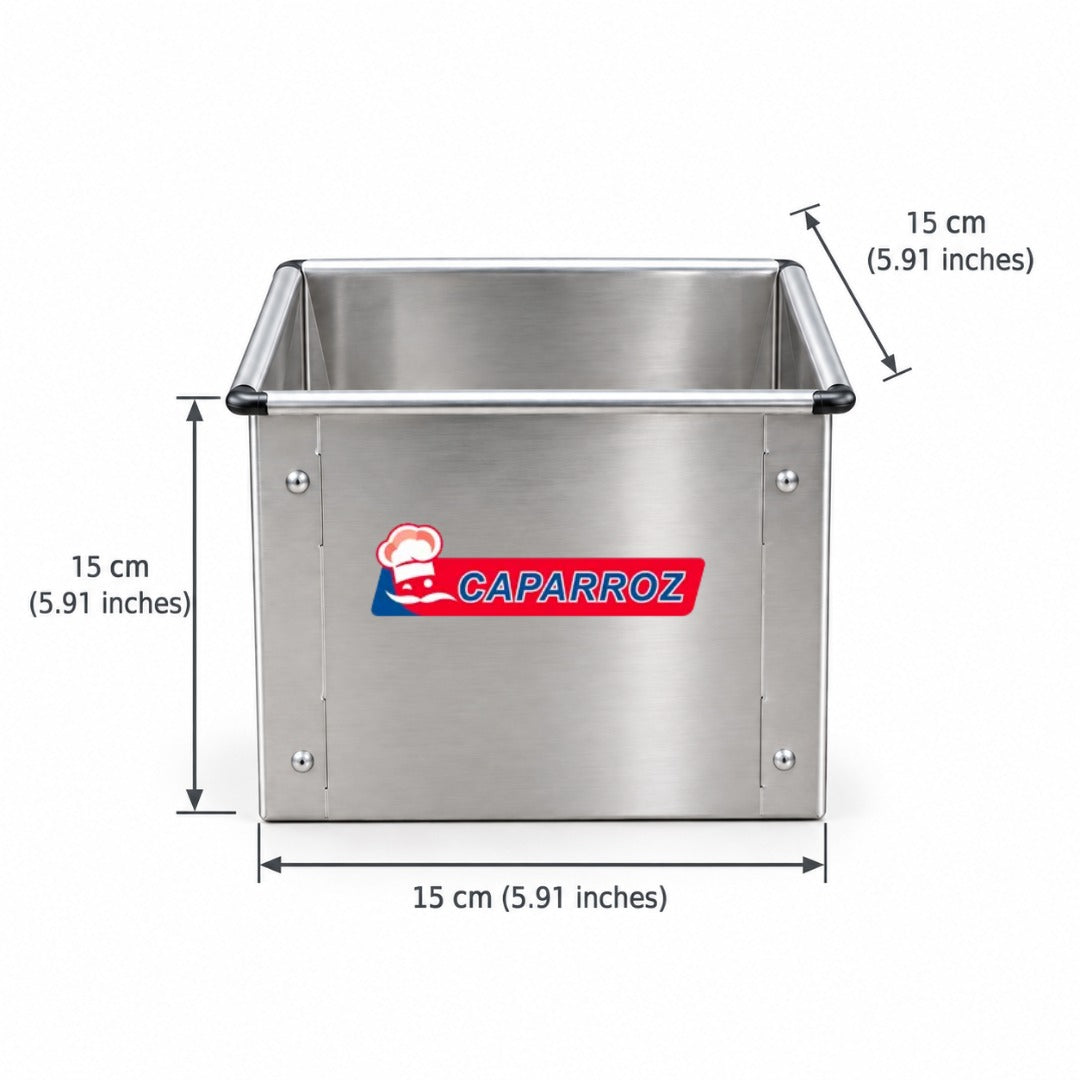 Large Square Aluminum Panettone Mold with Lid – 15 × 15 × 15 cm (5.91 × 5.91 × 5.91 in)
