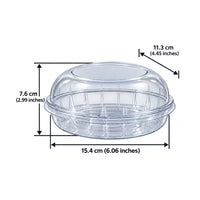 Thumbnail for BWB 33.8 fl oz (1 L) Oblong Dessert Container with Dome Lid – 10-Pack