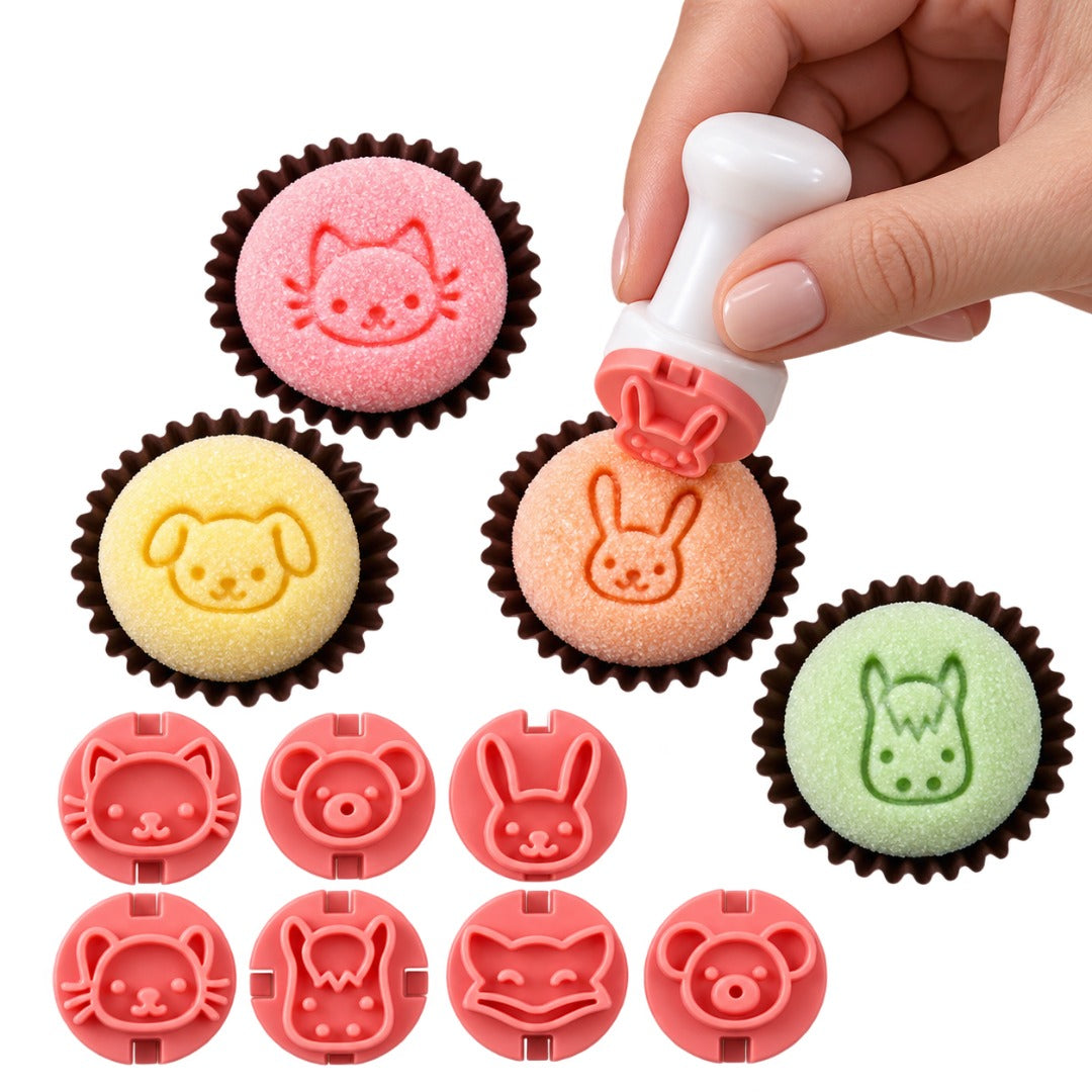 "Cartoon Characters #1" Embossing Candy Stamp Set  (9 pieces) Bichinhos