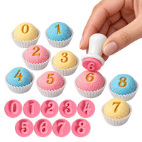 Thumbnail for Mini Fondant & Brigadeiro Embosser Stamp Set | 2cm Fancy Numbers