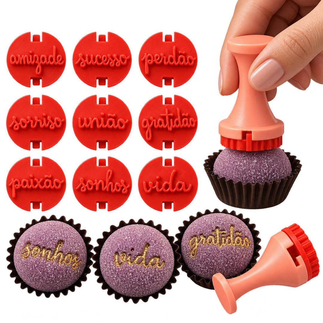 "Words in Portuguese" Embossing Candy Stamp Set  (11 pieces) Palavras 2