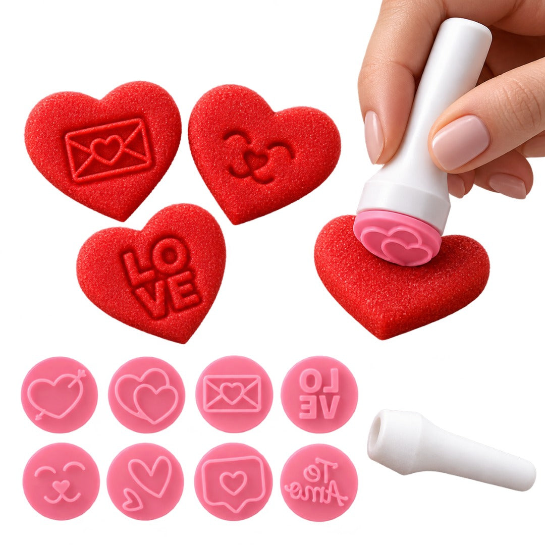 "Love" Embossing Candy Stamp Set  (BlueStar 9 pieces)