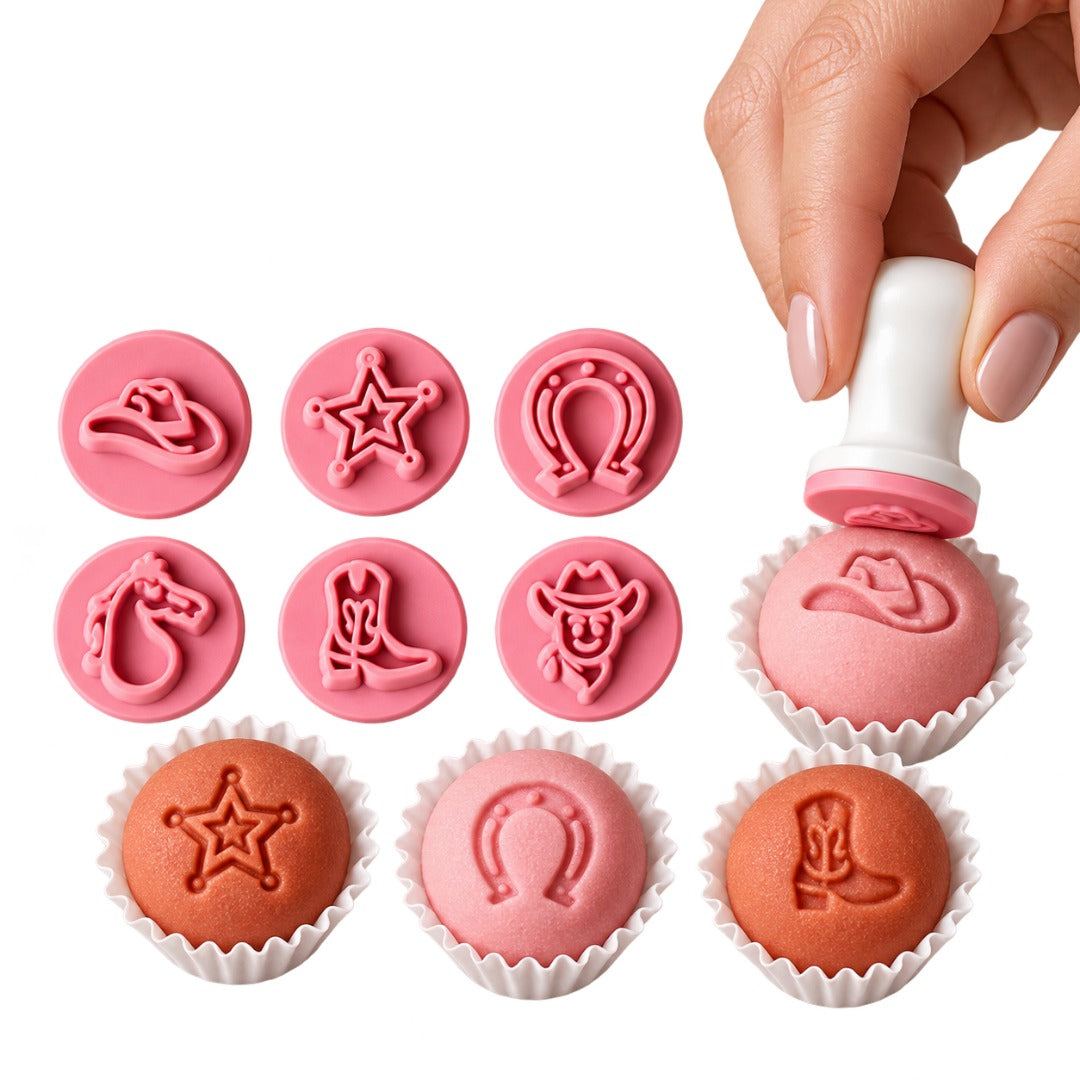 Mini Fondant & Brigadeiro Embosser Stamp Set – Cowboy | 2 cm (0.79 in)