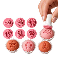 Thumbnail for Mini Fondant & Brigadeiro Embosser Stamp Set – Cowboy | 2 cm (0.79 in)