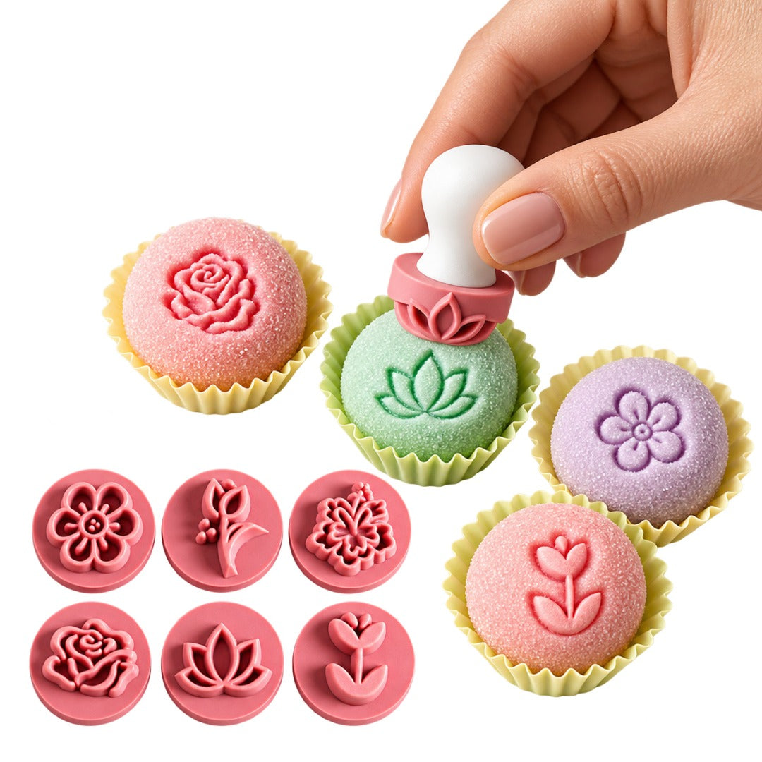 Flowers Theme Embossing Candy Stamp Set (BlueStar 7 pieces)