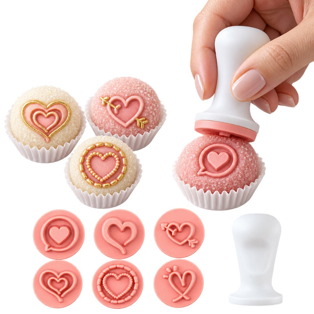"Hearts" Embossing Candy Stamp Set (BlueStar 7 pieces) 2cm