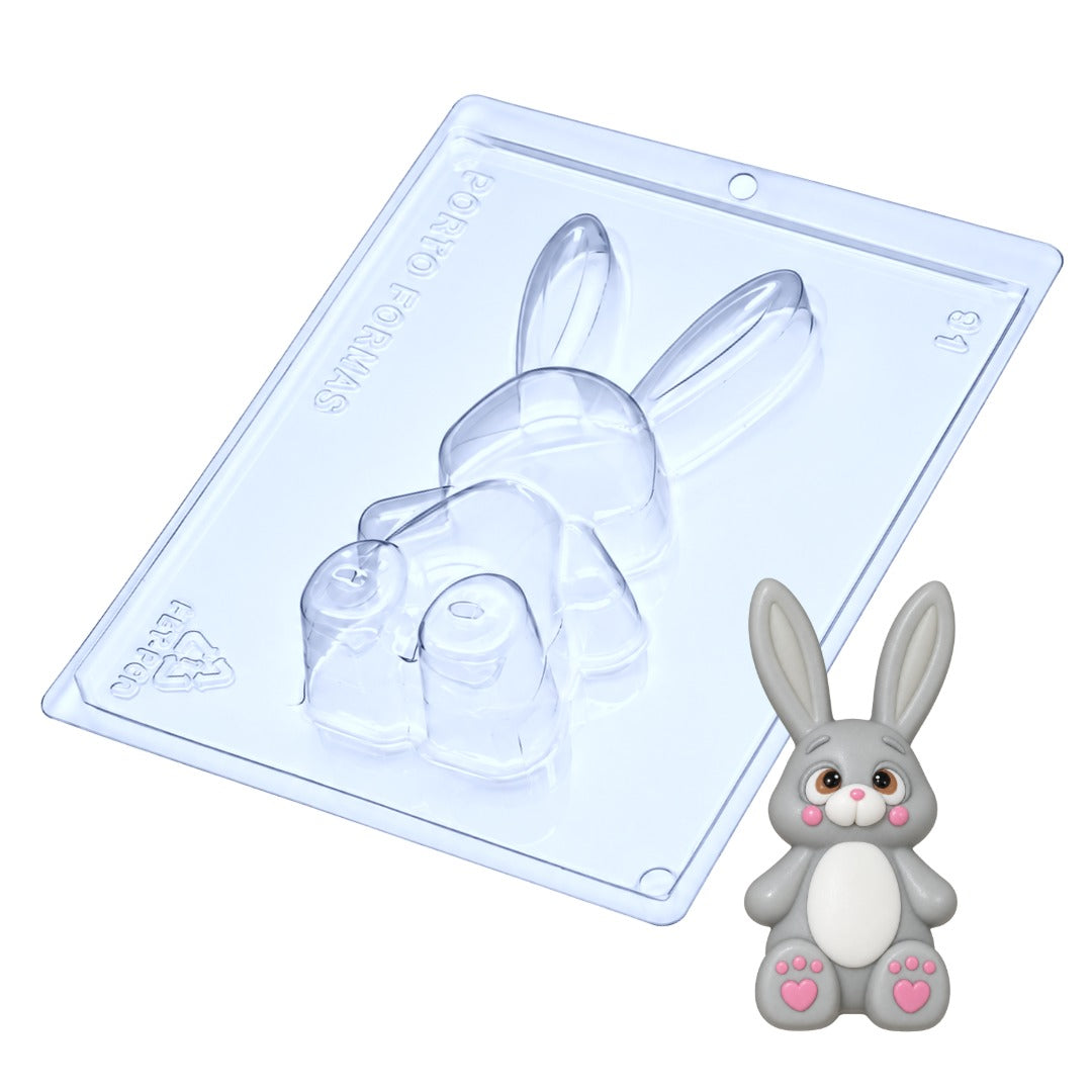 3D Easter Bunny 3-Part Chocolate Mold (Porto Formas)