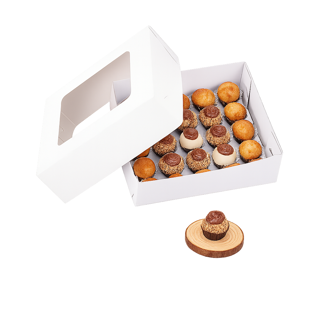 Clear-Window Box for 25 Candies or Brigadeiros – With Removable Tray | Pack of 10 Units