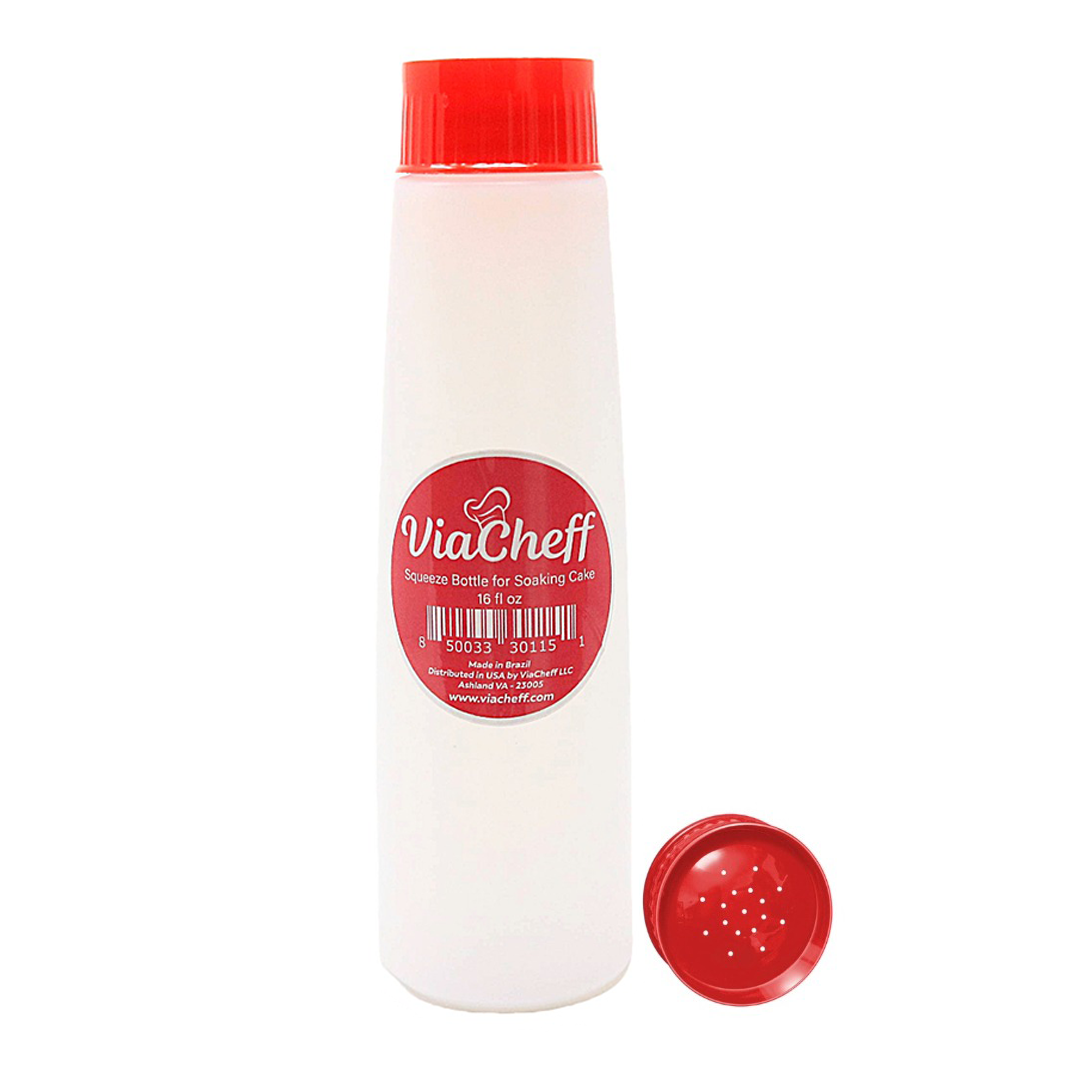 Plastic Bottle for Soaking Cake (16 fl oz) Red Lid