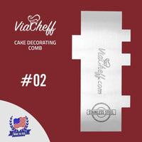 Thumbnail for 2-Sided Stainless Steel Cake Decorating Comb #2 (4