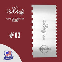 Thumbnail for 2-Sided Stainless Steel  Cake Decorating Comb #3 (4
