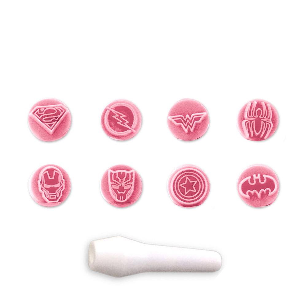 "Super Hero Symbols" Embossing Candy Stamp Set  (8 pieces) - ViaCheff.com