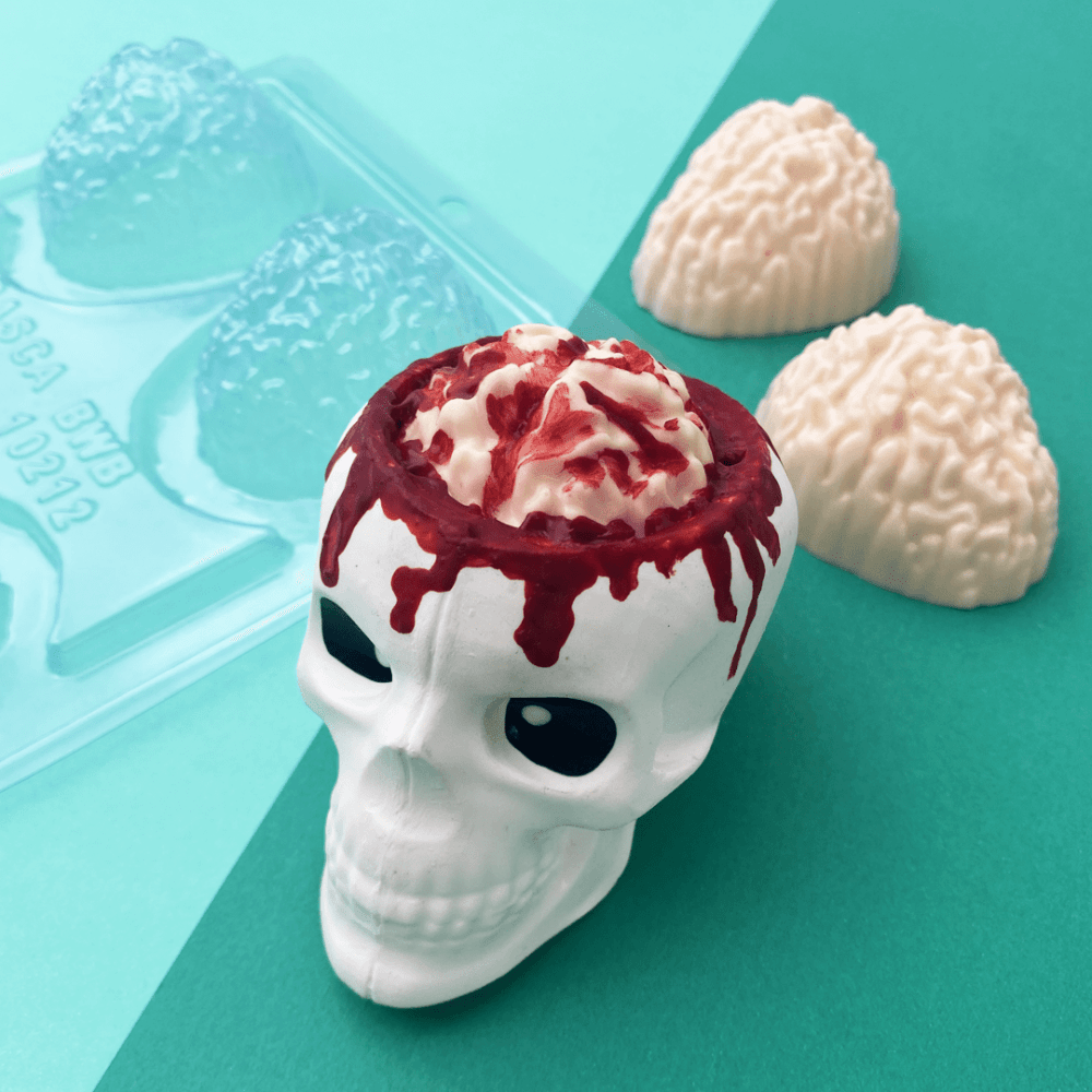 Brain 3-Part Chocolate Mold (BWB) - ViaCheff.com