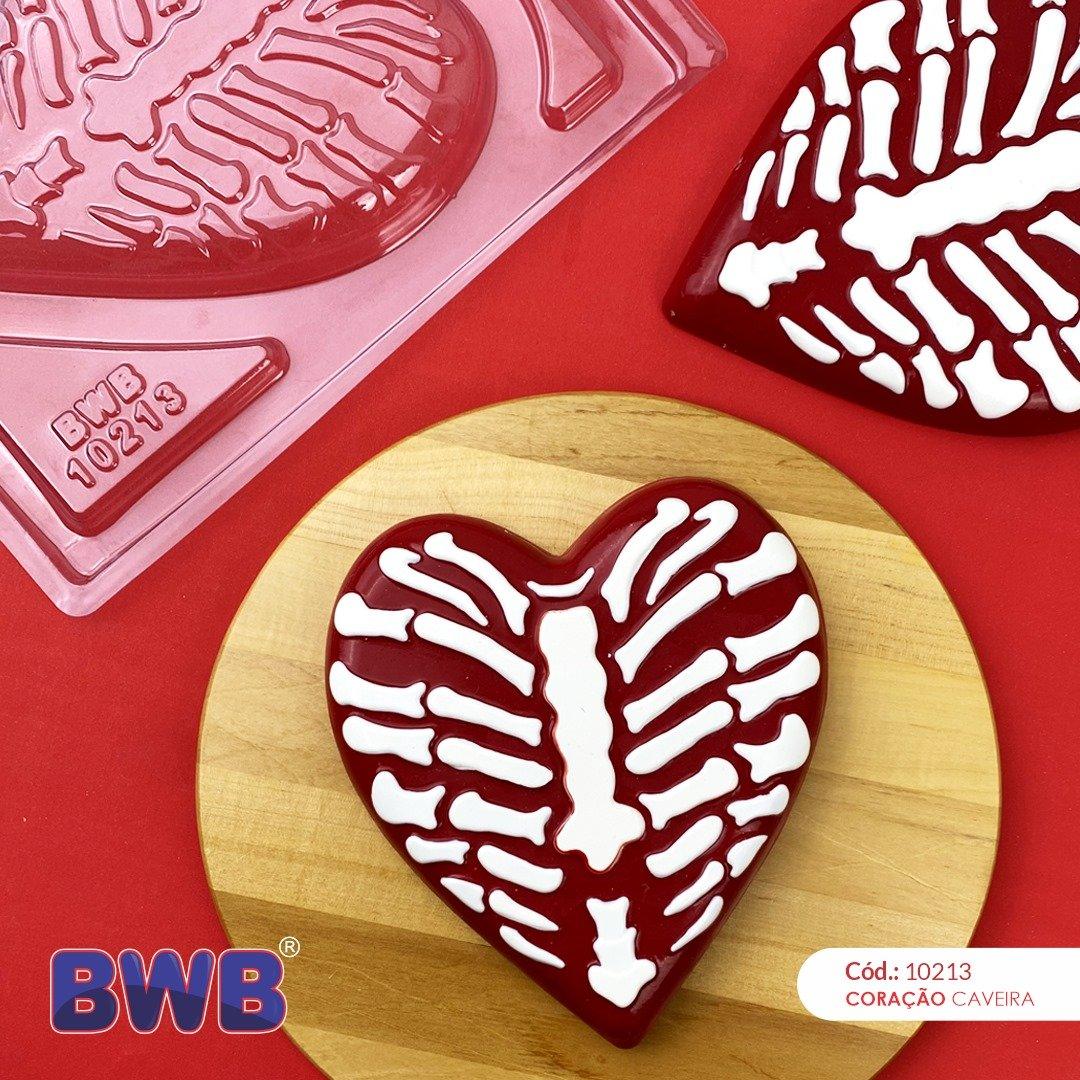 Skeleton Heart 3-Part Chocolate Mold (BWB) - ViaCheff.com
