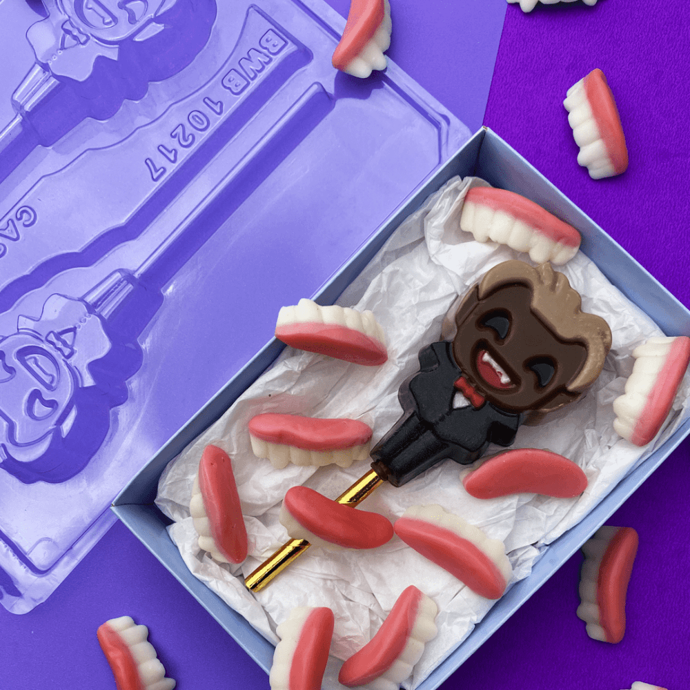 Kid Dracula Lollipop 3-Part Chocolate Mold (BWB) - ViaCheff.com