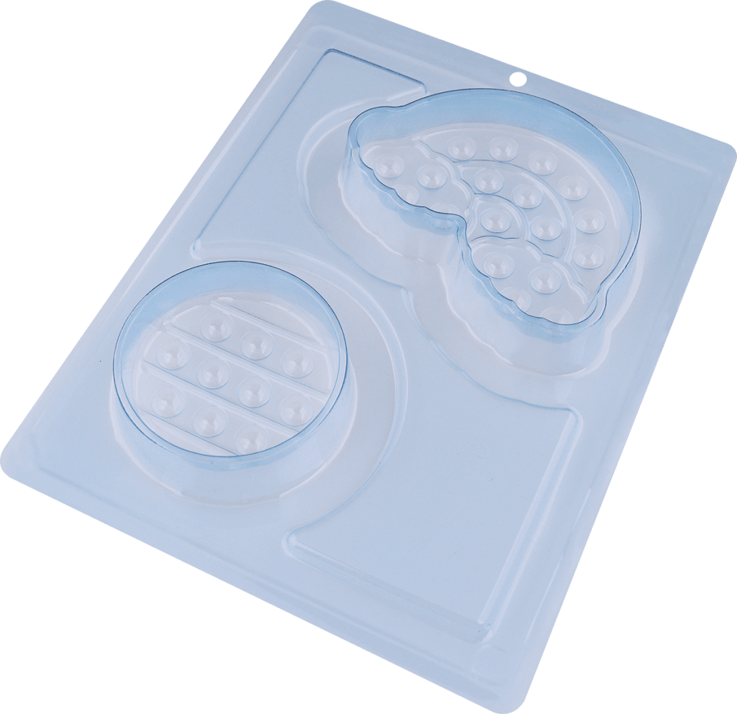 Pop It Fidget Round and Cloud 3-Part Chocolate Mold (BWB) - ViaCheff.com