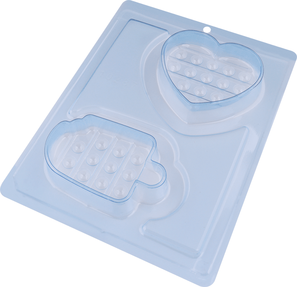 Pop It Fidget Ice Cream and Heart 3-Part Chocolate Mold (BWB) - ViaCheff.com