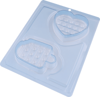 Thumbnail for Pop It Fidget Ice Cream and Heart 3-Part Chocolate Mold (BWB) - ViaCheff.com