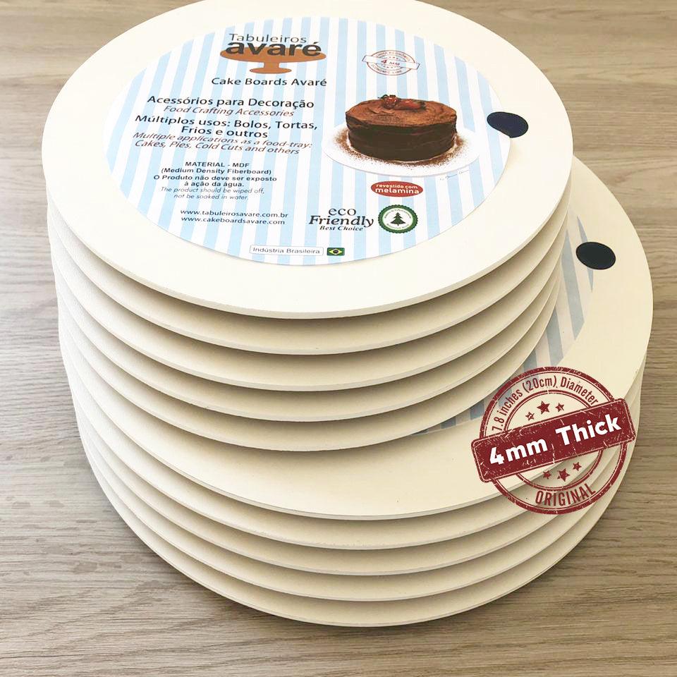 Round MDF 7.8 inches (20cm) Cake Board-4mm thick - ViaCheff.com