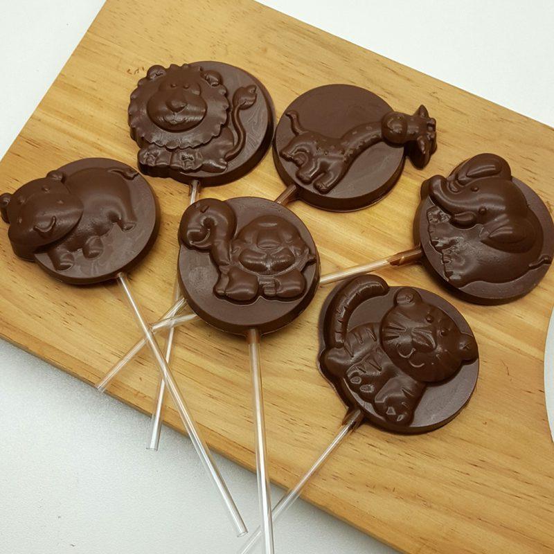 Jungle Animals on Lolly Standard Chocolate Mold - ViaCheff.com