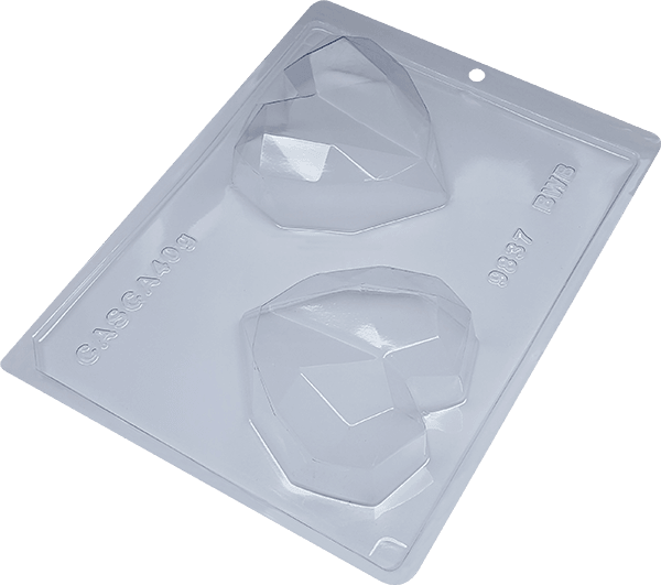 Medium Geo Heart 200g Shell 3-Part Chocolate Mold (BWB) - ViaCheff.com