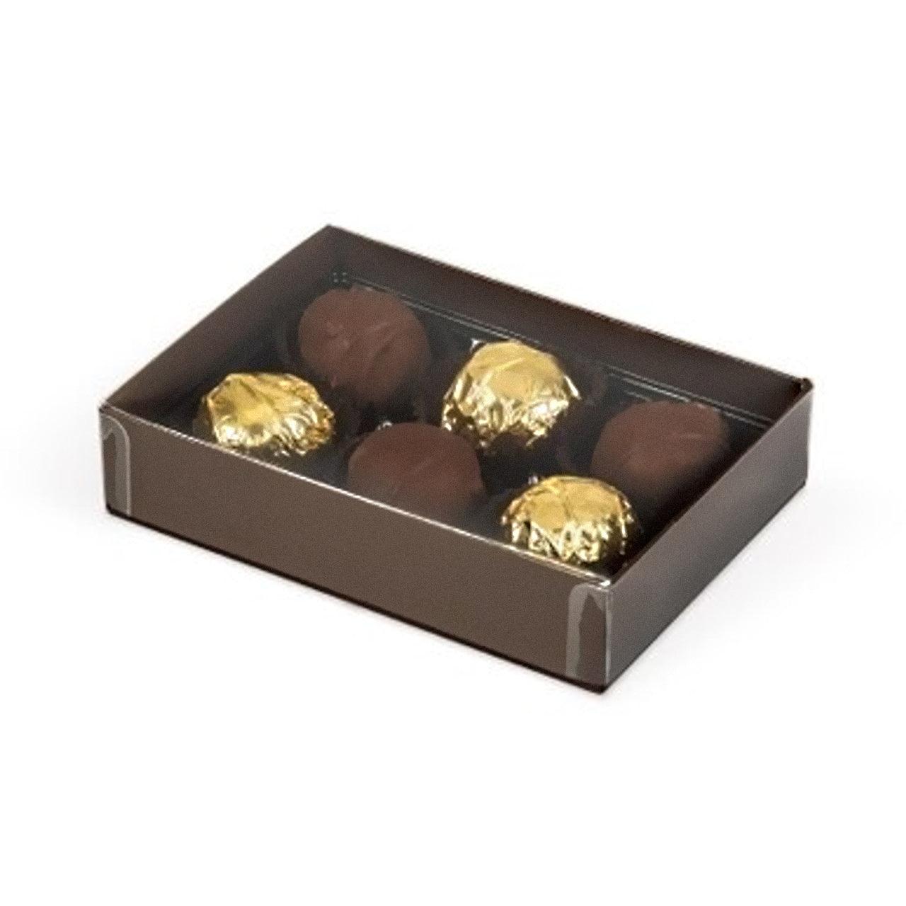 Small Single Layer Brown Box for 6 Candies - ViaCheff.com